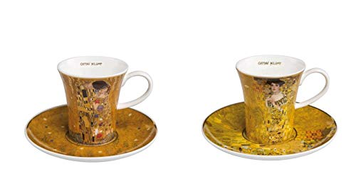 2x Gustav Klimt Espressotassen Adele Bloch-Bauer + Der Kuss Goebel Porzellan von CREAFLOR HOME