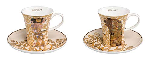 2x Gustav Klimt Espressotassen Die Erwartung + Die Erfüllung Goebel Porzellan von CREAFLOR HOME