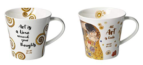 2er Set Gustav Klimt Becher, Tasse Art is a line... + All Art is .. Goebel von CREAFLOR HOME