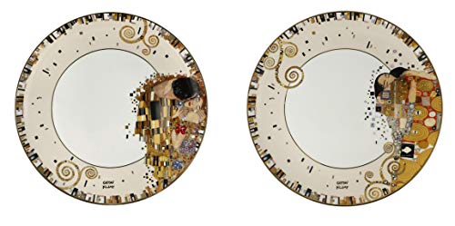 CREAFLOR HOME 2er Set Gustav Klimt Frühstücksteller Der Kuss + Die Erfüllung D. 23cm Goebel von CREAFLOR HOME