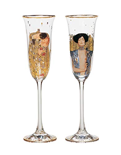 CREAFLOR HOME 2er Set Gustav Klimt Sektgläser Der Kuss + Judith I Goebel Artis Orbis von CREAFLOR HOME