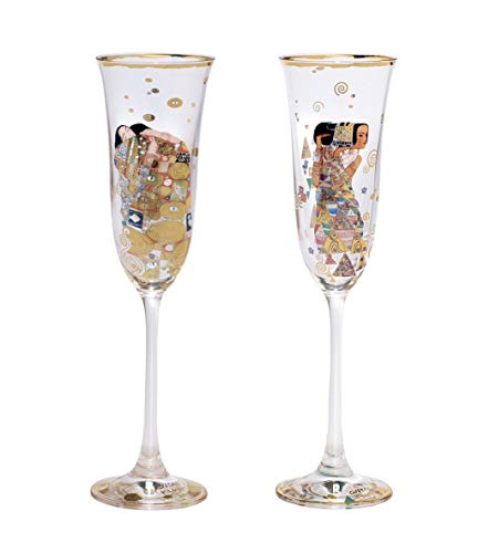 CREAFLOR HOME 2er Set Gustav Klimt Sektgläser Die Erwartung + Die Erfüllung Goebel Artis Orbis von CREAFLOR HOME