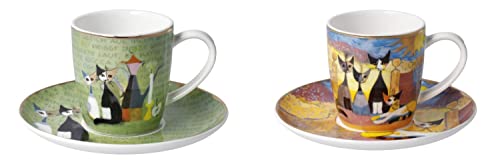 CREAFLOR HOME 2er Set Rosina Wachtmeister Espressotasse LA STORIA & MACCHIA E Amici Goebel von CREAFLOR HOME