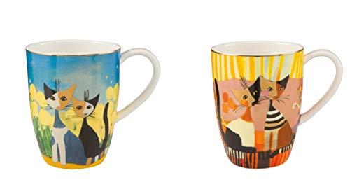 CREAFLOR HOME 2er Set Rosina Wachtmeister Katzen Becher mit Goldrand aus Porzellan Goebel von CREAFLOR HOME