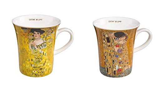 2er Set Gustav Klimt Becher Der Kuss + Adele Bloch-Bauer 400ml Goebel Porzellan von CREAFLOR HOME