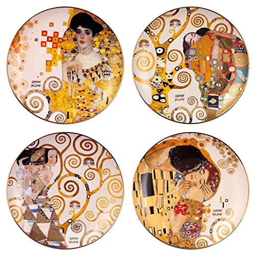 CREAFLOR HOME 4er Set Wanddeko Teller Gustav Klimt Ø 21cm Porzellan Goebel Porzellan von CREAFLOR HOME