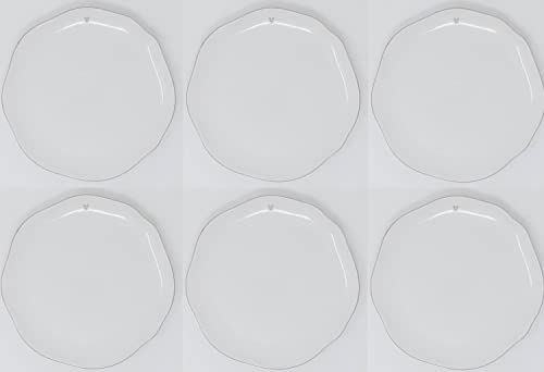 CREAFLOR HOME 6X Frühstücksteller KLEINES Herz weiß grau D. 23cm Keramik Bastion Collections von CREAFLOR HOME