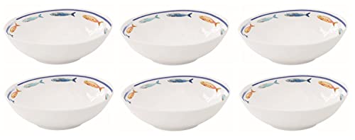 CREAFLOR HOME 6er Set Müslischalen, Salatschalen Maritim Fische Bord DE MER D. 16cm Easy Life von CREAFLOR HOME