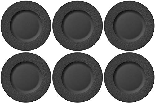 Villeroy & Boch 6er Set Manufacture Rock Speiseteller Ø 27cm schwarz grau von CREAFLOR HOME