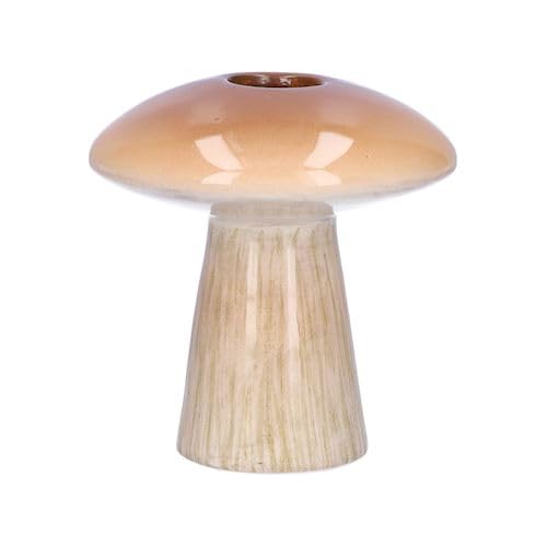 Dekovase Pilz Russle1 H. 9,5cm D. 9cm Creme braun Keramik Duif von CREAFLOR HOME