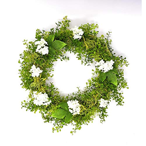 Tischkranz Türkranz 32cm mit künstlichen Blättern und Schneeballblüten CreaFlor von CREAFLOR HOME