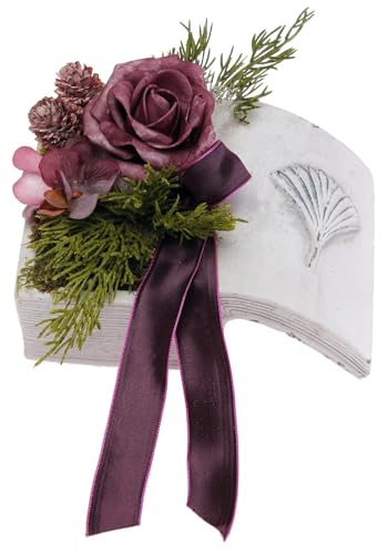 CreaFlor Home Grabschale Grabschmuck Keramik Buch antik weiß mit Rose von CREAFLOR HOME