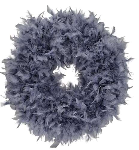CREAFLOR HOME Federkranz Dekokranz Federn grau dunkelgrau 50-55cm von CREAFLOR HOME