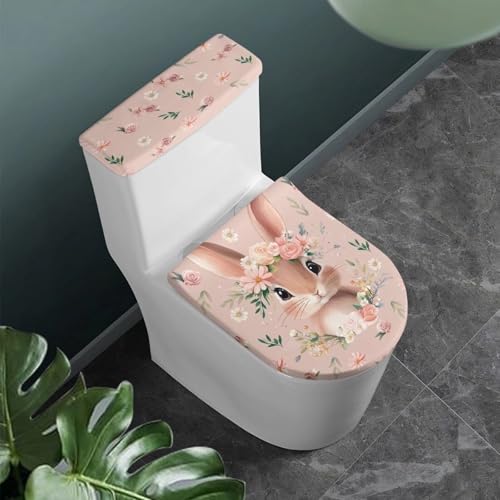CREAMIC Osterhase Toilettendeckel Tankdeckel Staubschutz Toilettensitzbezug Weich Maschinenwaschbar WC Tankabdeckung Dekoratives Zubehör 2 Stück Set Toilettensitzbezug für Urlaub Party CREAMIC Osterhase Toilettendeckel Tankdeckel Staubschutz Toilettensitzbezug Weich Maschinenwaschbar WC Tankabdeckung Dekoratives Zubehör 2 Stück Set Toilettensitzbezug für Urlaub Party von CREAMIC