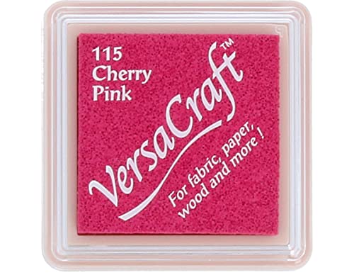 Tsukineko VersaCraft VKS-115 Stempel Stoff, kleiner Cube 25 x 25 mm, Rosa (Cherry Pink) von Tsukineko