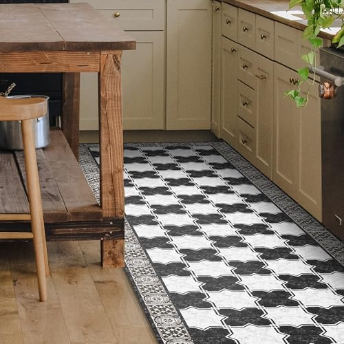 CREARREDA Läufer Teppich Küchenteppich Isolierend, feuerhemmend, Kratzfest, hypoallergen, leicht zu waschender Vinyl Teppich. Komplett in Italien hergestellt Küchenmatte aus PVC rutschfeste von CREARREDA