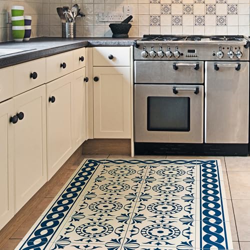 CREARREDA Läufer Teppich Küchenteppich Tile Carpet 50x120 Isolierend, feuerhemmend, Kratzfest, hypoallergen, leicht zu waschender Vinyl Teppich. Komplett in Italien hergestellt von CREARREDA