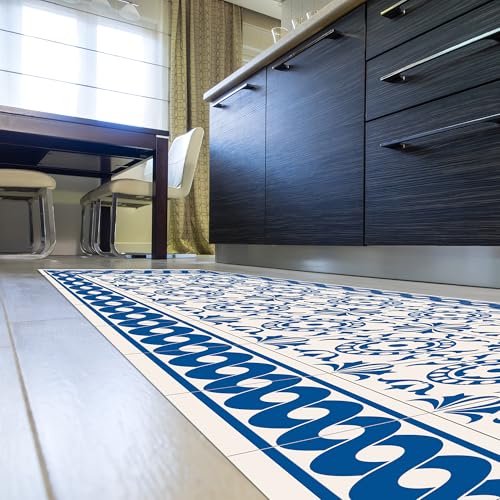 CREARREDA Läufer Teppich Küchenteppich Tile Carpet 50x180 Isolierend, feuerhemmend, Kratzfest, hypoallergen, leicht zu waschender Vinyl Teppich. Komplett in Italien hergestellt von CREARREDA