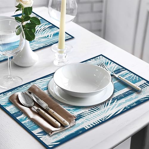 CREARREDA Platzsets Americana Blue Summer 4er Set Frühstücksbrettchen PVC 48x33cm rutschfest abwaschbar schmutzabweisend hitzebeständig Made in Italy CREARREDA Platzsets Americana Blue Summer 4er Set Frühstücksbrettchen PVC 48x33cm rutschfest abwaschbar schmutzabweisend hitzebeständig Made in Italy von CREARREDA