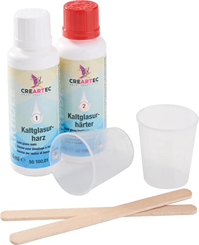 CREARTEC Kaltglasur-Set - Ideal zur Beschichtung von Deko- und Gebrauchsobjekten - einfärbbar - Füllmenge: 100 ml - Made in Germany CREARTEC Kaltglasur-Set - Ideal zur Beschichtung von Deko- und Gebrauchsobjekten - einfärbbar - Füllmenge: 100 ml - Made in Germany von CREARTEC