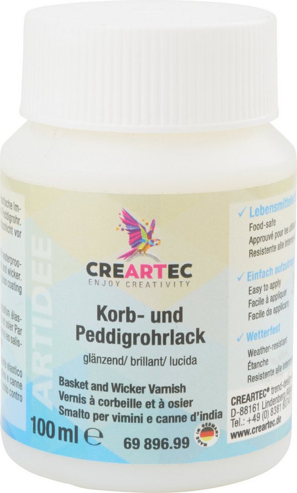 CREARTEC Klarlack Korb- und Peddigrohrlack, 100 ml von CREARTEC