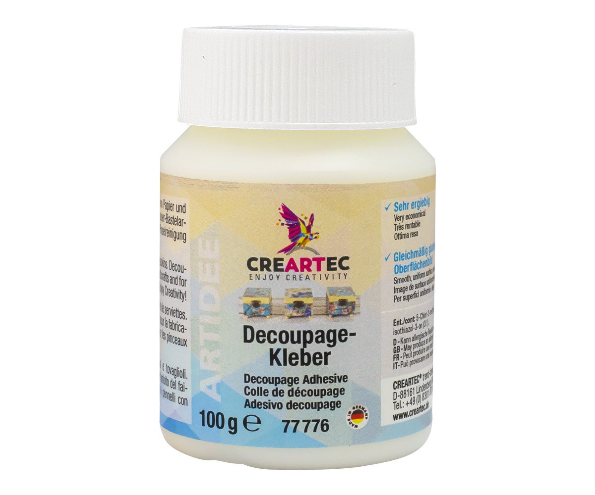 CREARTEC Klebstoff Decoupage - 100g - transparent aushärtend, zum Verkleben von saugfähigen Flächen - Made in Germany CREARTEC Klebstoff Decoupage - 100g - transparent aushärtend, zum Verkleben von saugfähigen Flächen - Made in Germany von CREARTEC