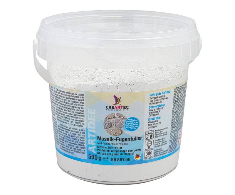 CREARTEC Klebstoff Mosaik Fugenfüller Weiß - 500g, für den Außenbereich geeignet - Made in Germany CREARTEC Klebstoff Mosaik Fugenfüller Weiß - 500g, für den Außenbereich geeignet - Made in Germany von CREARTEC