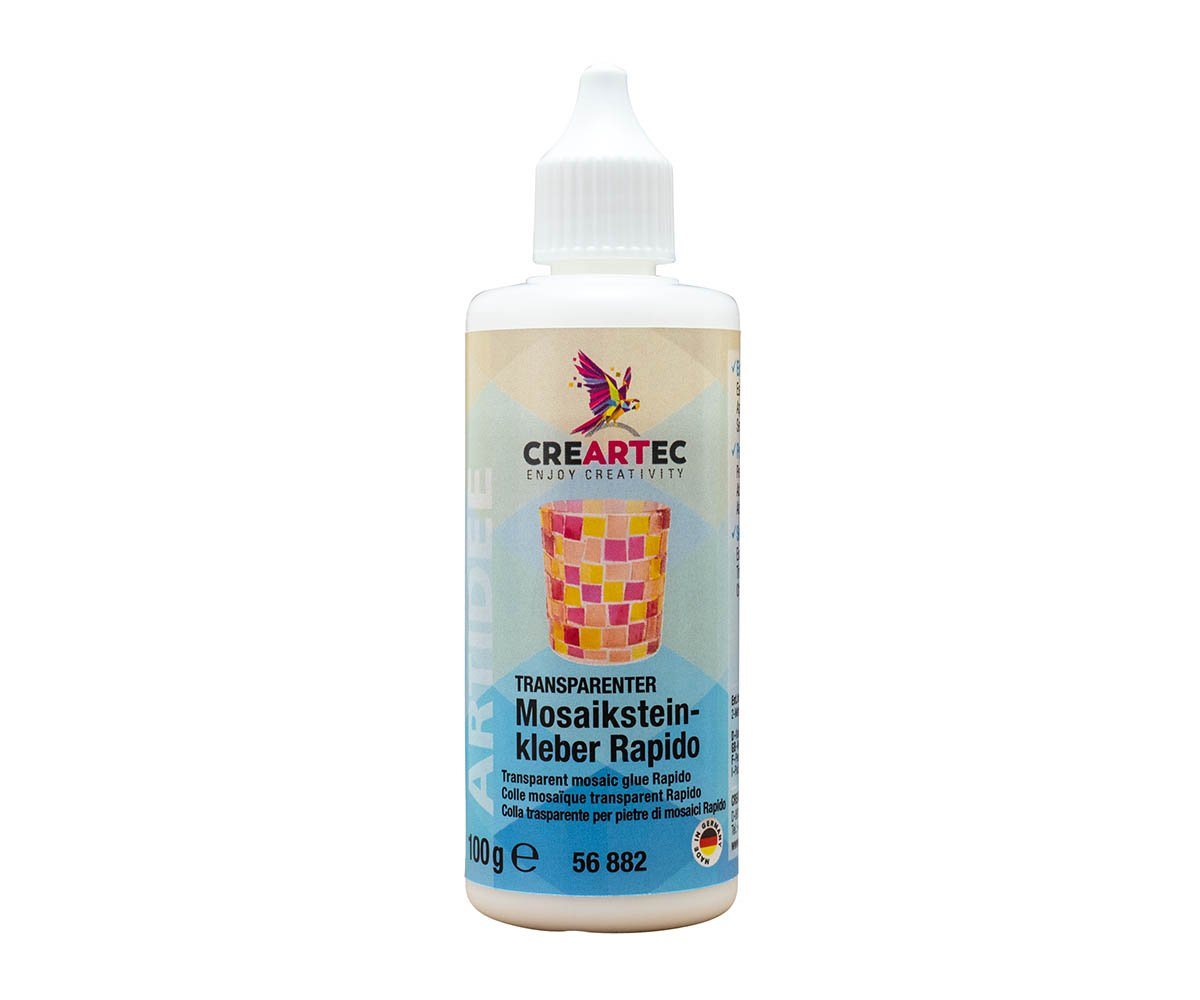 CREARTEC Klebstoff Mosaiksteinkleber Rapido - Transparenter Kleber - 100g, zum schnellen/einfachen Ankleben von Mosaiksteinen - Made in Germany CREARTEC Klebstoff Mosaiksteinkleber Rapido - Transparenter Kleber - 100g, zum schnellen/einfachen Ankleben von Mosaiksteinen - Made in Germany von CREARTEC
