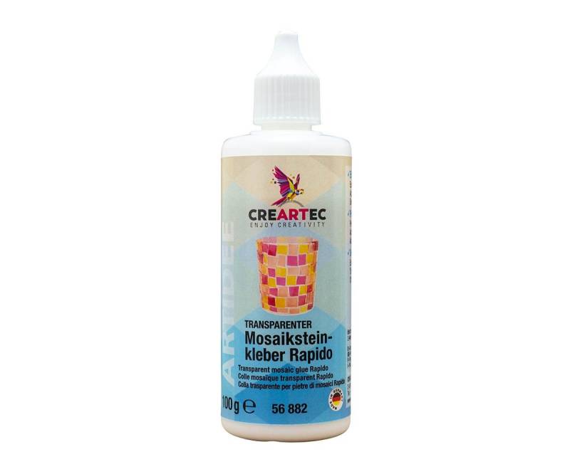 CREARTEC Klebstoff Mosaiksteinkleber Rapido - Transparenter Kleber - 100g, zum schnellen/einfachen Ankleben von Mosaiksteinen - Made in Germany von CREARTEC