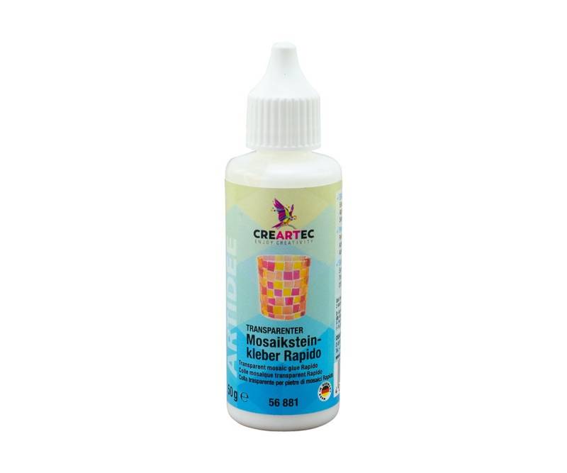 CREARTEC Klebstoff Mosaiksteinkleber Rapido - Transparenter Kleber - 50g, zum schnellen/einfachen Ankleben von Mosaiksteinen - Made in Germany von CREARTEC