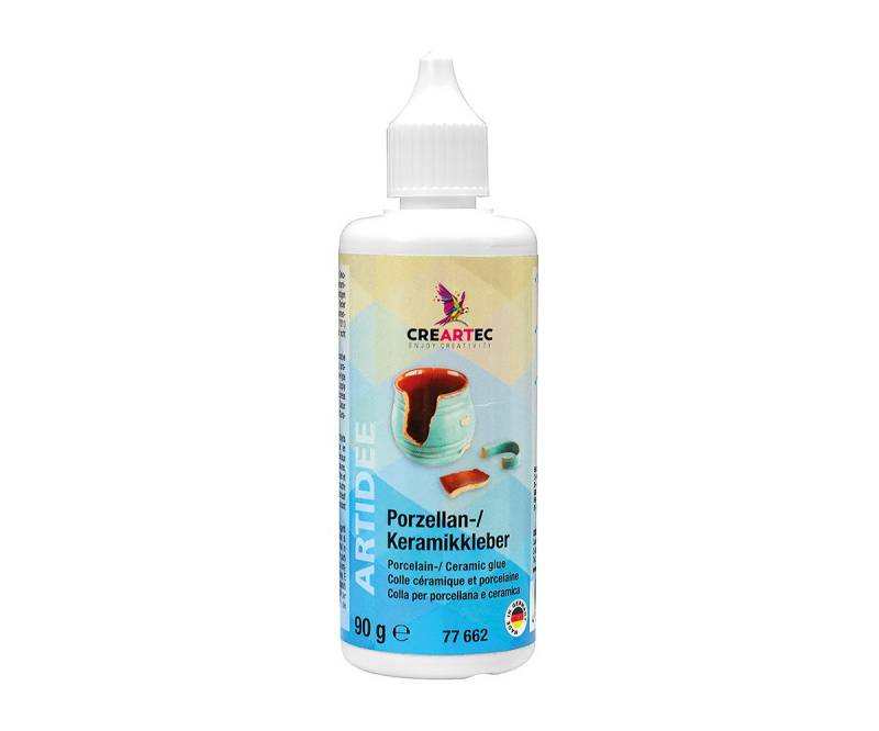 CREARTEC Klebstoff Porzellan / Keramik Kleber - 90g, für steinartige Gegenstände aus Gießmassen - Made in Germany von CREARTEC