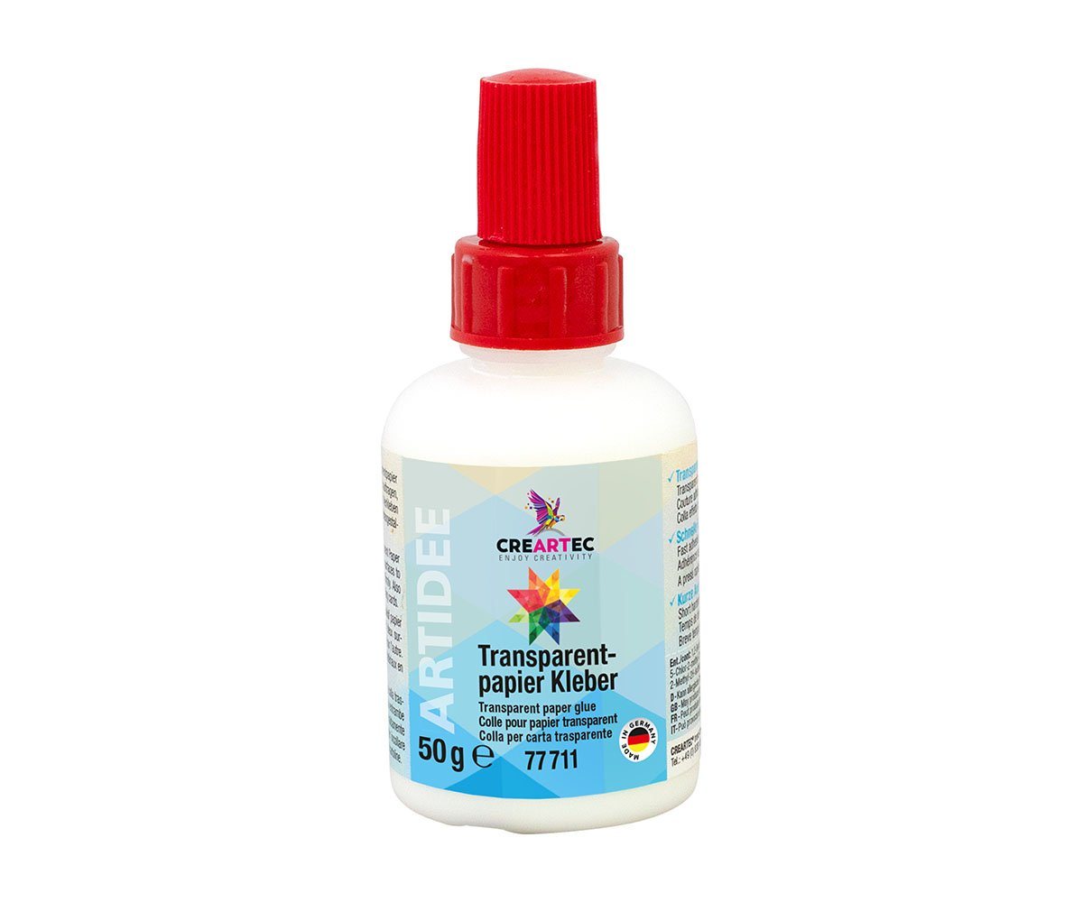 CREARTEC Klebstoff Transparentpapier Kleber - 50g, zum perfektem Verkleben ohne störende Klebespuren - Made in Germany CREARTEC Klebstoff Transparentpapier Kleber - 50g, zum perfektem Verkleben ohne störende Klebespuren - Made in Germany von CREARTEC