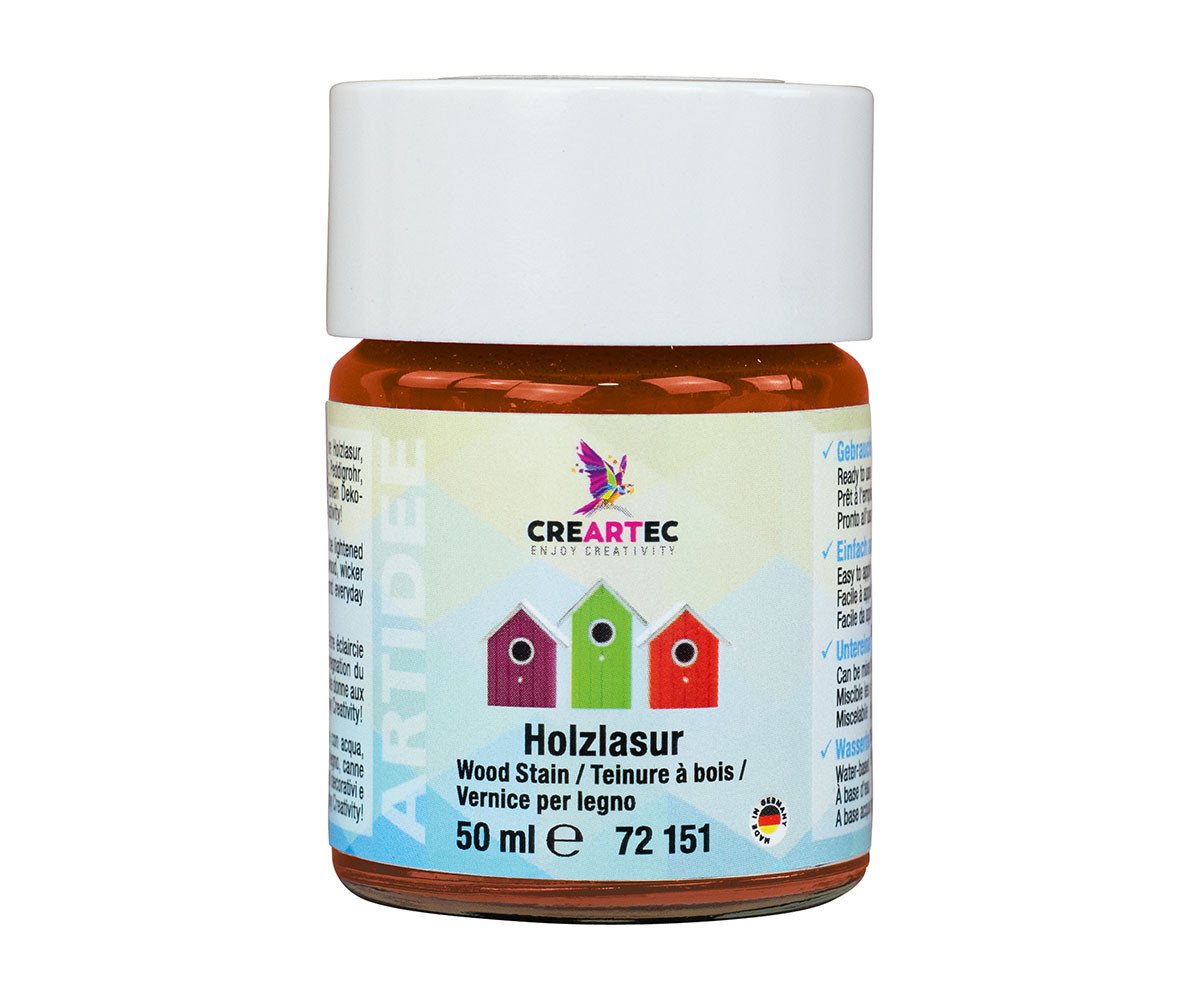 CREARTEC Lasur Holzlasur Hellrot - 50ml - für verschiedene Materialien, zum Imprägnieren und Lasieren von vielen Objekten - Made in Germany CREARTEC Lasur Holzlasur Hellrot - 50ml - für verschiedene Materialien, zum Imprägnieren und Lasieren von vielen Objekten - Made in Germany von CREARTEC
