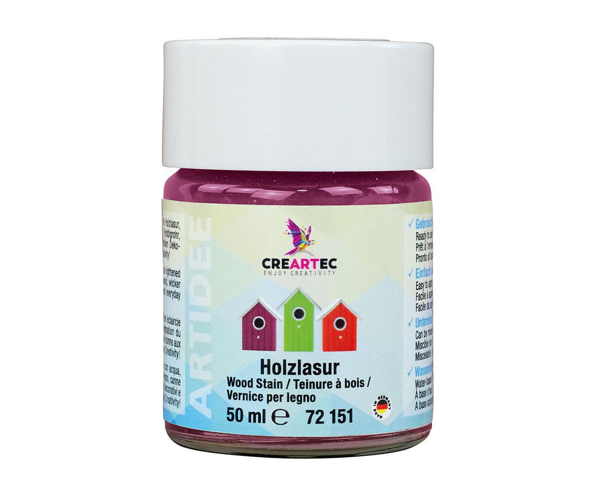 CREARTEC Lasur Holzlasur Pink - 50ml - für verschiedene Materialien, zum Imprägnieren und Lasieren von vielen Objekten - Made in Germany CREARTEC Lasur Holzlasur Pink - 50ml - für verschiedene Materialien, zum Imprägnieren und Lasieren von vielen Objekten - Made in Germany von CREARTEC