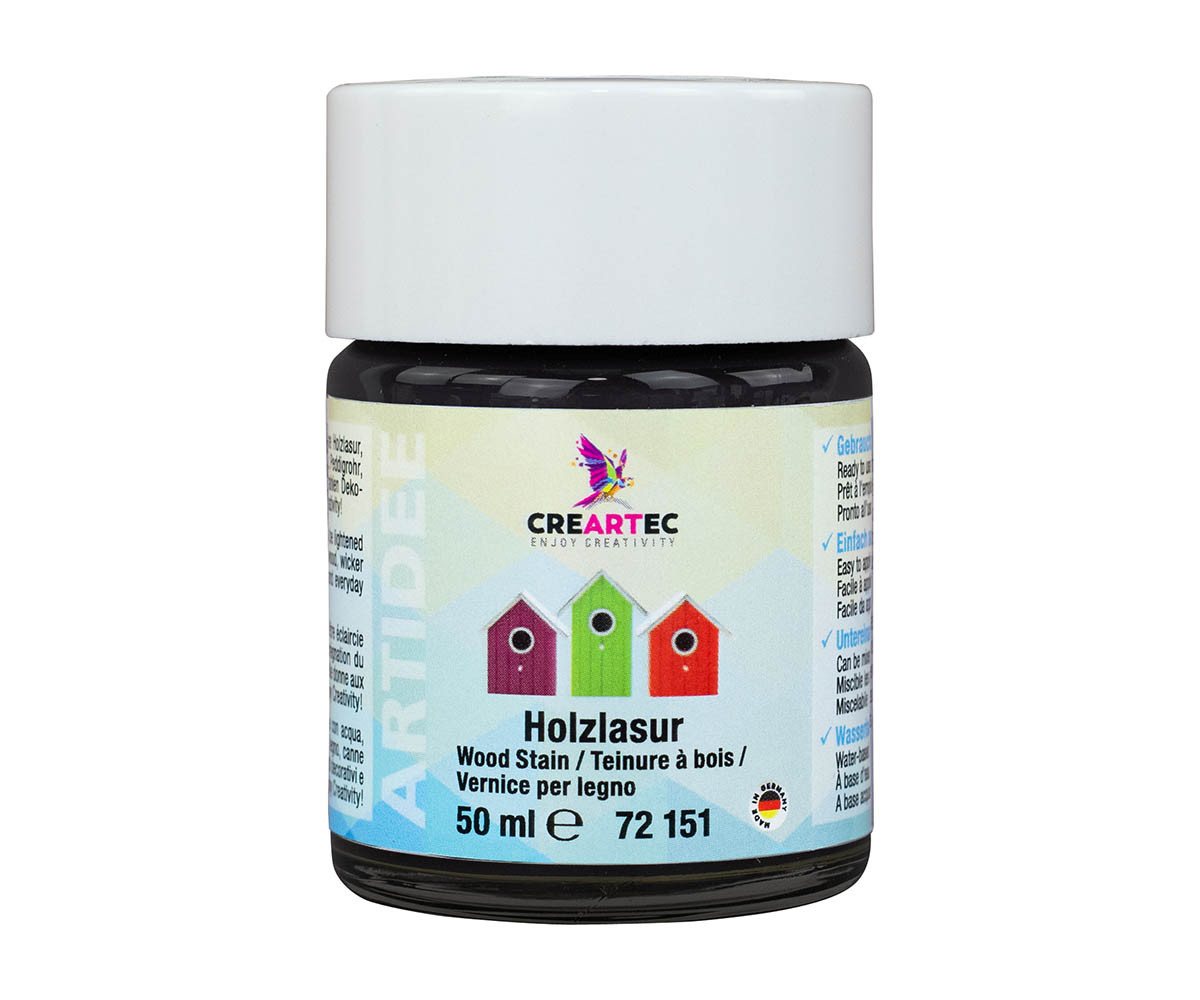 CREARTEC Lasur Holzlasur Schwarz - 50ml - für verschiedene Materialien, zum Imprägnieren und Lasieren von vielen Objekten - Made in Germany CREARTEC Lasur Holzlasur Schwarz - 50ml - für verschiedene Materialien, zum Imprägnieren und Lasieren von vielen Objekten - Made in Germany von CREARTEC