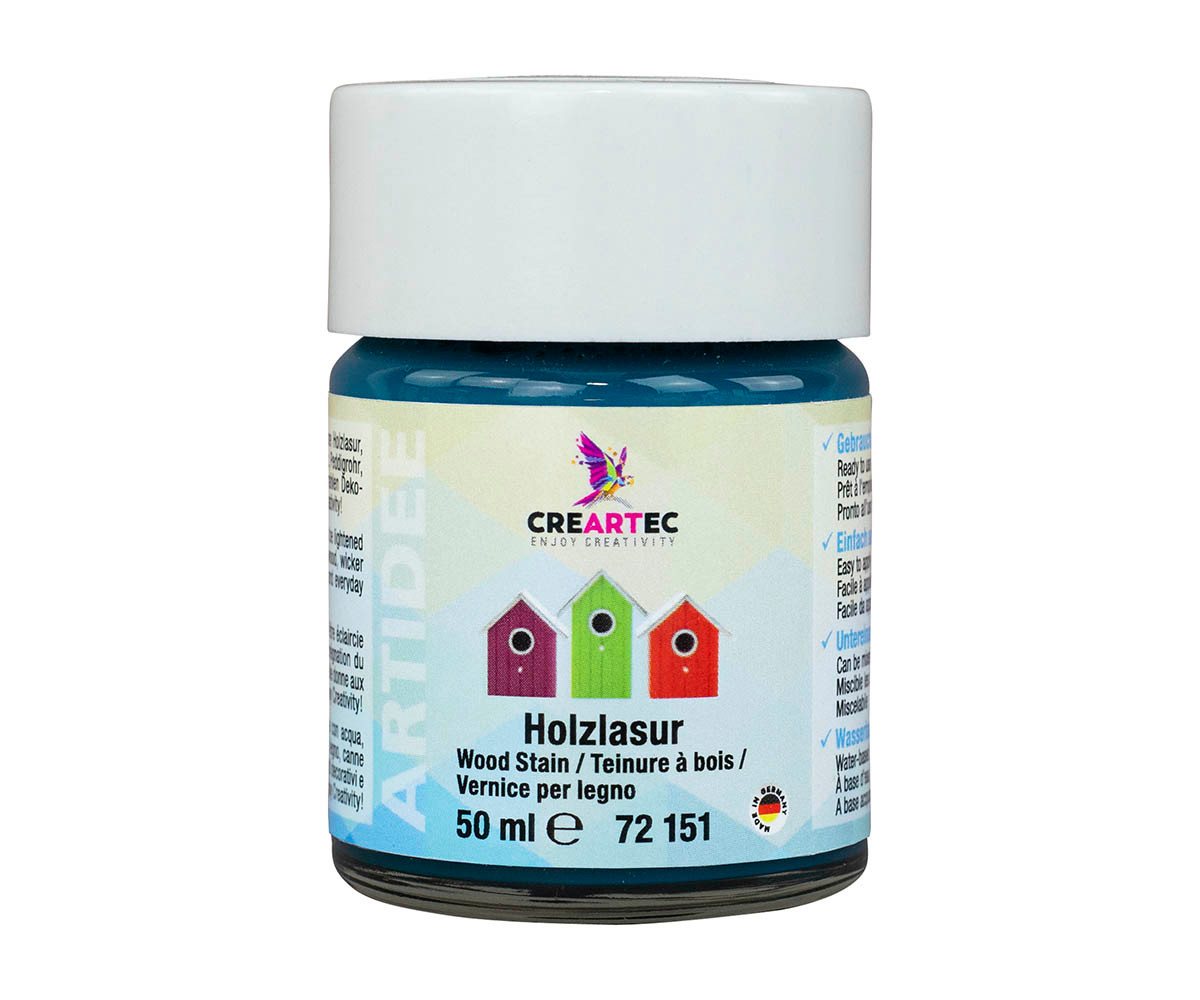 CREARTEC Lasur Holzlasur Türkis - 50ml - für verschiedene Materialien, zum Imprägnieren und Lasieren von vielen Objekten - Made in Germany CREARTEC Lasur Holzlasur Türkis - 50ml - für verschiedene Materialien, zum Imprägnieren und Lasieren von vielen Objekten - Made in Germany von CREARTEC