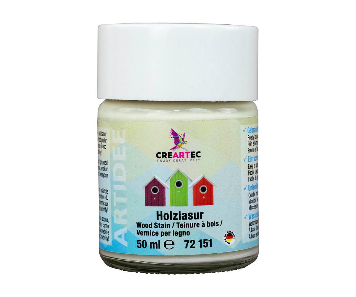 CREARTEC Lasur Holzlasur Weiß - 50ml - für verschiedene Materialien, zum Imprägnieren und Lasieren von vielen Objekten - Made in Germany CREARTEC Lasur Holzlasur Weiß - 50ml - für verschiedene Materialien, zum Imprägnieren und Lasieren von vielen Objekten - Made in Germany von CREARTEC