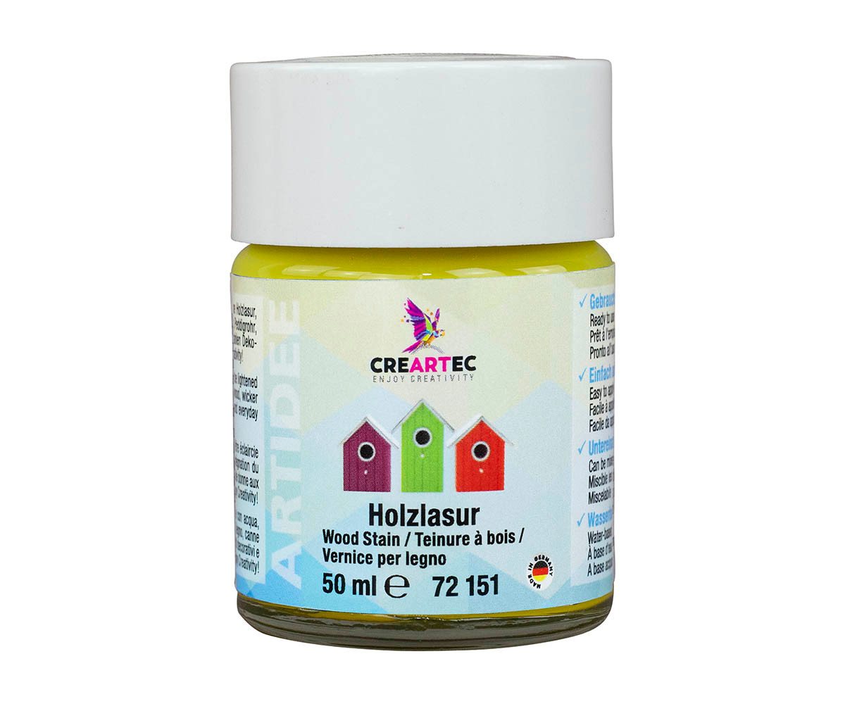 CREARTEC Lasur Holzlasur Zitronengelb - 50ml - für verschiedene Materialien, zum Imprägnieren und Lasieren von vielen Objekten - Made in Germany CREARTEC Lasur Holzlasur Zitronengelb - 50ml - für verschiedene Materialien, zum Imprägnieren und Lasieren von vielen Objekten - Made in Germany von CREARTEC