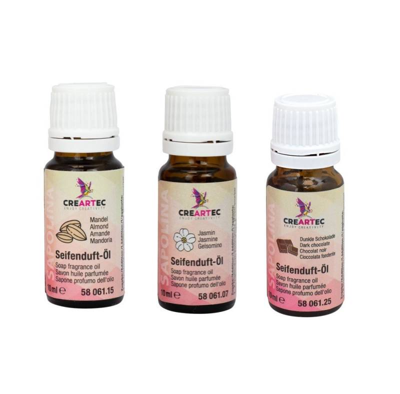 CREARTEC Seifenduftöl 3er Set Herbst - 30ml -, Mandel, Jasmin, Schwarze Schokolade - Made in Germany von CREARTEC
