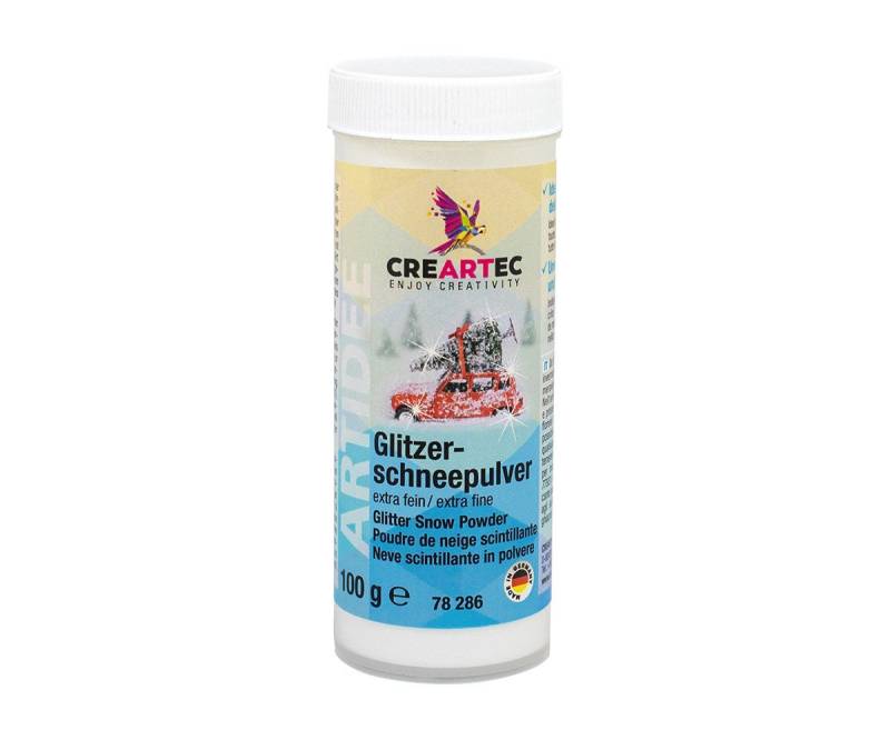 CREARTEC Streudeko Glitzerschnee Pulver - 100g, zum Inszenieren einer realistischen Winterlandschaft - Made in Germany von CREARTEC
