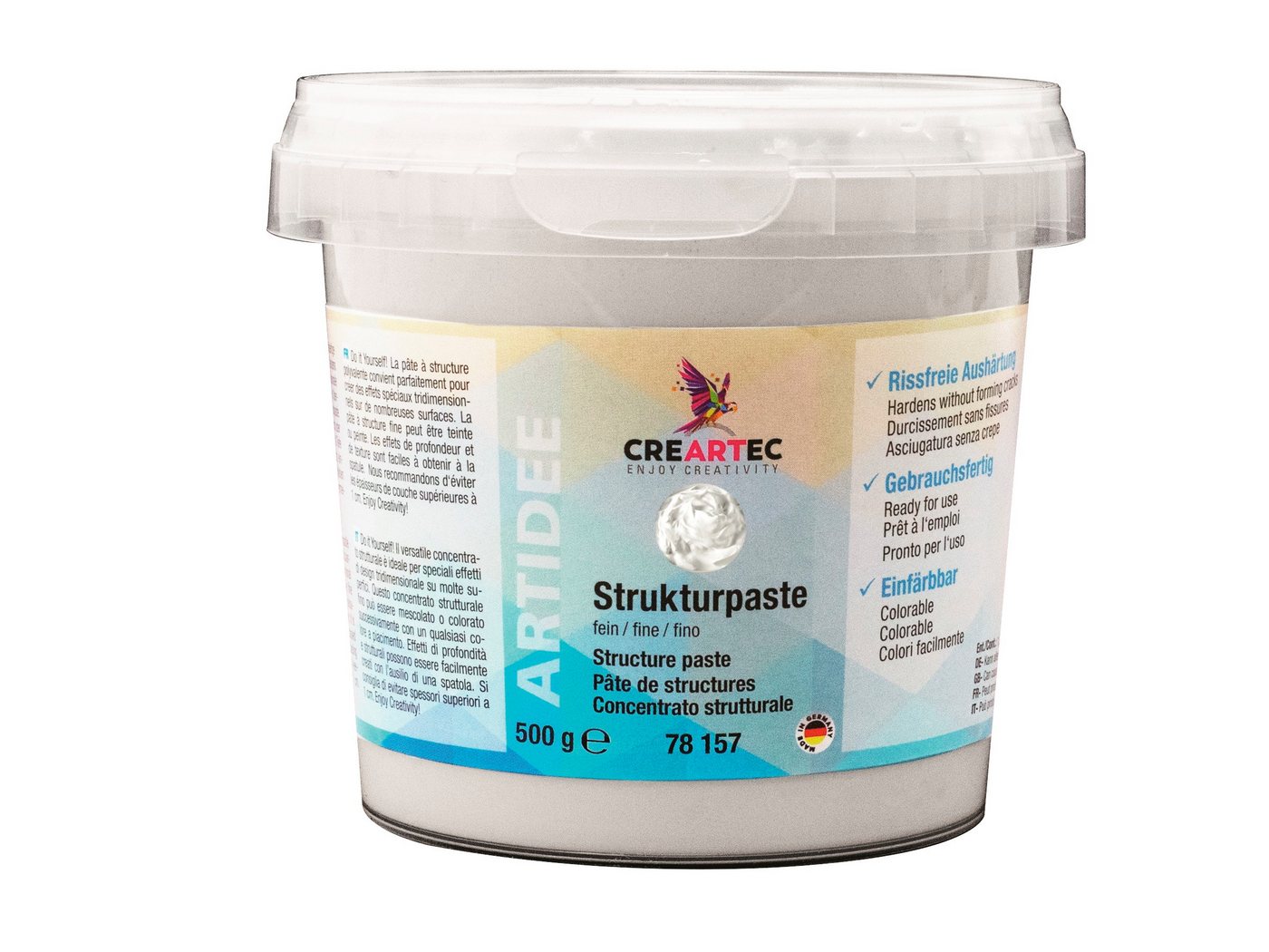 CREARTEC Strukturpaste Strukturpaste Fein Weiß - 500g, fürs 3D Verarbeiten glatter Strukturen und Konturen - Made in Germany CREARTEC Strukturpaste Strukturpaste Fein Weiß - 500g, fürs 3D Verarbeiten glatter Strukturen und Konturen - Made in Germany von CREARTEC