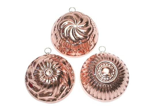 CREARTISTIC 100% Made in Italy Set 3 Geometrische Deko Küche - 14x14 cm, Verzinntes Kupfer Kuchenform, als Schokoladenform, Pudding, andere Süßigkeiten, Handgemacht von CREARTISTIC