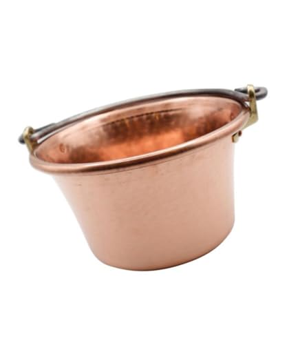 CREARTISTIC 100% Made in Italy – Kupferkessel für Polenta, Marmelade-30cm Durchmesser - Gewölbter Griff aus Schmiedeeisen - Handgefertigt aus Kupfer - Gehämmerter Kupferverarbeitung - für 9 Personen von CREARTISTIC