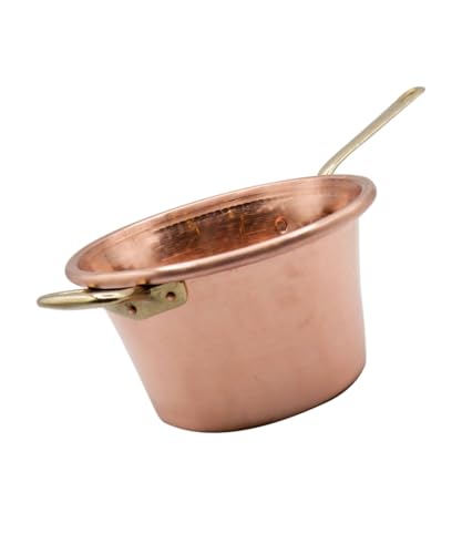 CREARTISTIC 100% Made in Italy- Kupferkessel - für Polenta - Kupfertopf für Marmelade -23cm Durchmesser- Handgefertigt aus Kupfer - Mit Messinggriff - Gehämmerter Kupferverarbeitung - für 2/3 Personen von CREARTISTIC