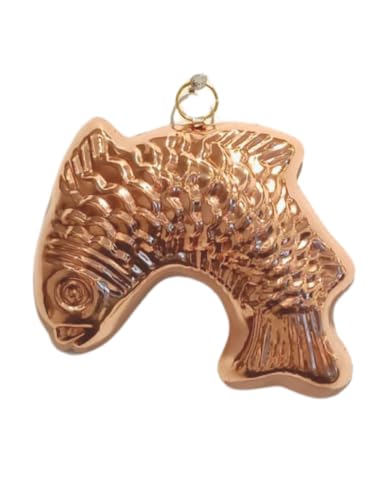 CREARTISTIC Wanddeko Fisch - Reines Kupfer - Größe - 21x17 - Auch verwendet als Form für Schokolade, Pudding, andere Süßigkeiten - Haushaltsgegenstände von CREARTISTIC