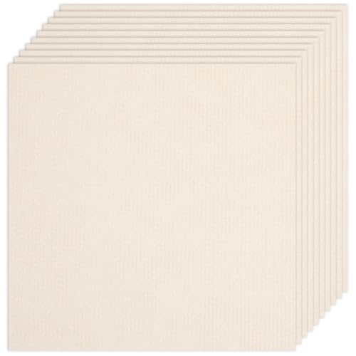 CREATCABIN 10 Stück Teppichfliesen Abziehen Aufkleben 12"x12"quadratische Teppichbodenfliesen rutschfeste Weich Gepolsterte Teppichfliesen Selbsthaftende Bodenmatte Für Heimwerker Bodenbeläge Beige von CREATCABIN