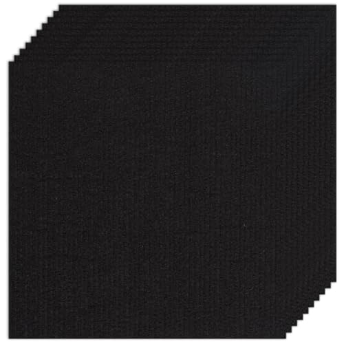 CREATCABIN 10 Stück Teppichfliesen Abziehen Aufkleben 12"x12"quadratische Teppichbodenfliesen rutschfeste Weich Gepolsterte Teppichfliesen Selbsthaftende Bodenmatte Für Heimwerker Bodenbeläge Schwarz von CREATCABIN
