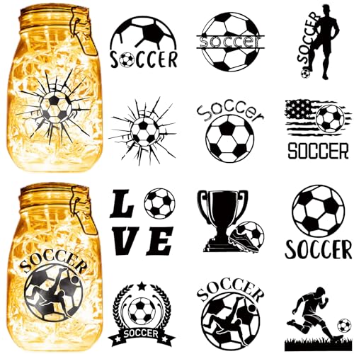 CREATCABIN 12 Stück Fußball-Silhouetten Für Einmachgläser,Dekor,Lasergeschnittener Karton,Fußballtrophäe,Liebes-Scrapbook-Ausschnitte,Stanzungen Aus PVC Basteln Laternen,Gläsern,Ohne Aufkleber,10x9cm CREATCABIN 12 Stück Fußball-Silhouetten Für Einmachgläser,Dekor,Lasergeschnittener Karton,Fußballtrophäe,Liebes-Scrapbook-Ausschnitte,Stanzungen Aus PVC Basteln Laternen,Gläsern,Ohne Aufkleber,10x9cm von CREATCABIN