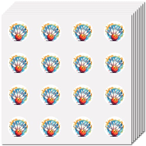 CREATCABIN 128 Stück Bowling Aufkleber Sportplaner Aufkleber Selbstklebender Helm Aufkleber Wasserdicht Runde Punkte Cartoon Aufkleber Massenetiketten Für Scrapbooking Kalender Wasserflaschen 2.5cm von CREATCABIN