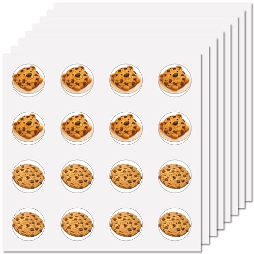 CREATCABIN 128 Stück Chocolate Chip Cookie Planer Aufkleber Kekshelm Aufkleber Selbstklebend Wasserfest Runde Punkte Aufkleber Massenaufkleber Für Scrapbooking Kalender Wasserflaschen Tassen 2.5cm von CREATCABIN